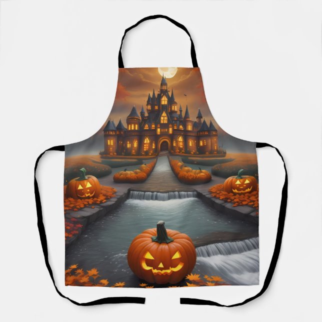 Halloween Pumpkin Vibes Apron (Front)