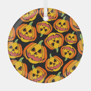 Halloween Pumpkin: Vintage Autumn Symbol Glass Tree Decoration