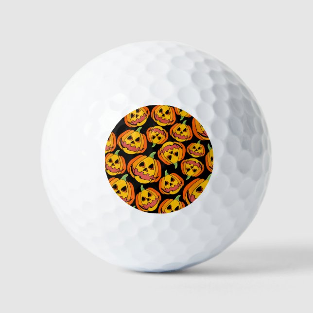 Halloween Pumpkin: Vintage Autumn Symbol Golf Balls (Front)