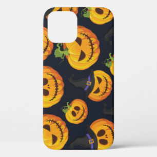 Halloween Pumpkin: Vintage Witch Pattern iPhone 12 Case