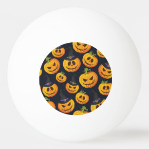 Halloween Pumpkin: Vintage Witch Pattern Ping Pong Ball