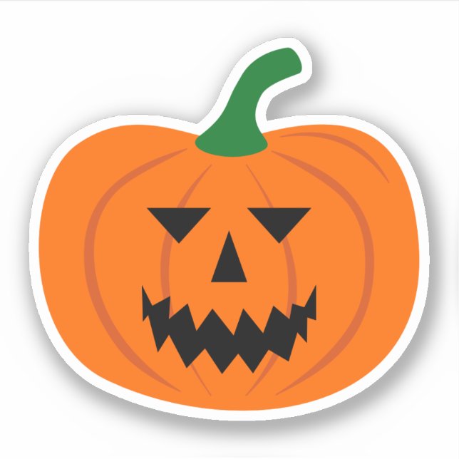 Halloween Pumpkin Vinyl Sticker (Front)