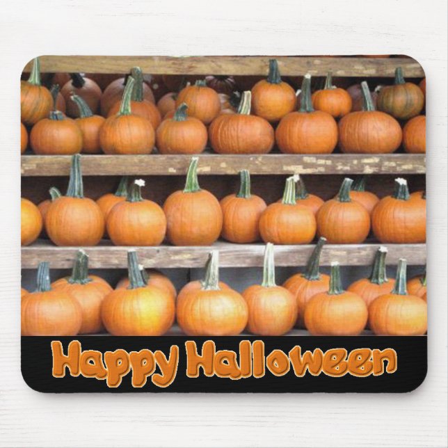 Halloween Pumpkin Wall Mouse Mat (Front)