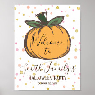 Halloween, pumpkin welcome sign
