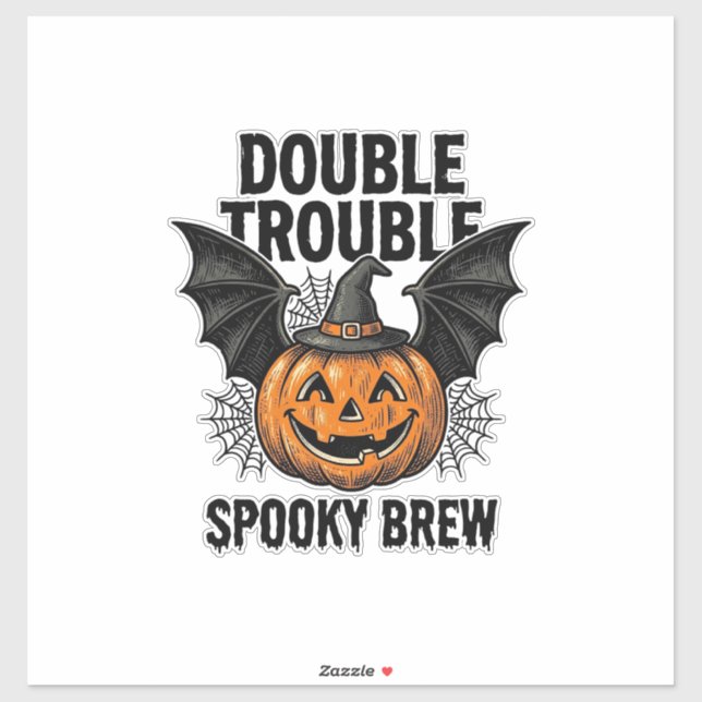 Halloween Pumpkin Witch Double Trouble Vintage Des (Sheet)
