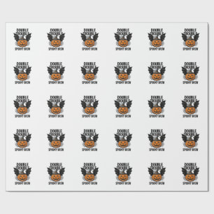 Halloween Pumpkin Witch Double Trouble Vintage Des Wrapping Paper
