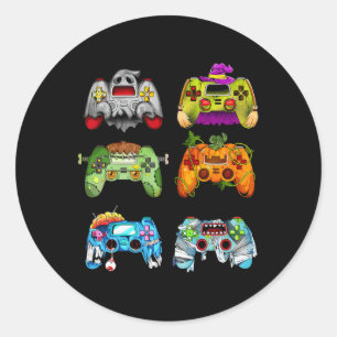 Halloween Pumpkin Witch Gaming Controllers Zombie Classic Round Sticker