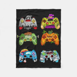 Halloween Pumpkin Witch Gaming Controllers Zombie  Fleece Blanket