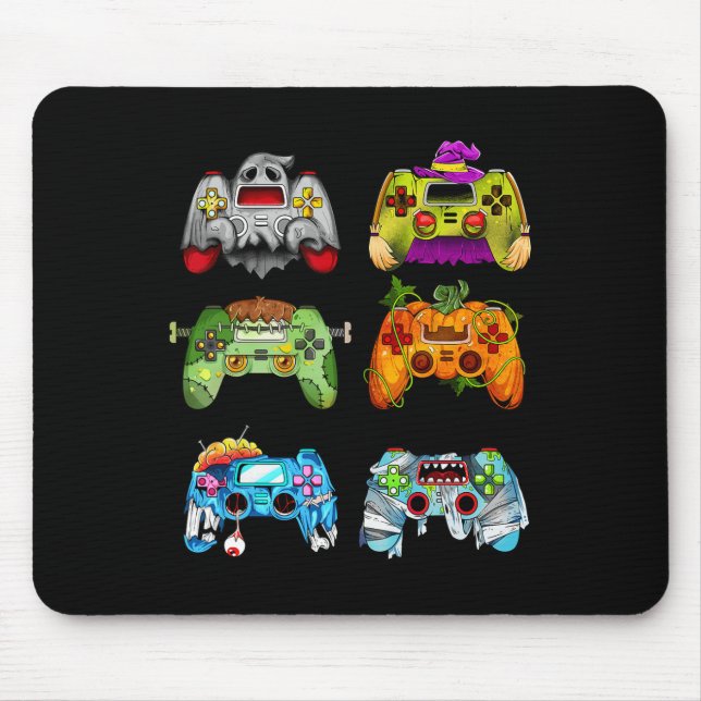 Halloween Pumpkin Witch Gaming Controllers Zombie  Mouse Mat (Front)