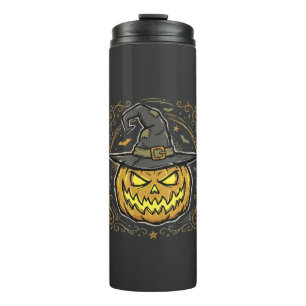 Halloween Pumpkin Witch Hat Vector Design Thermal Tumbler