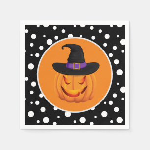 Halloween Pumpkin Witch Paper Napkins