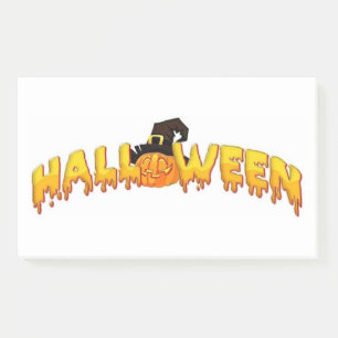 Halloween pumpkin witch post-it notes