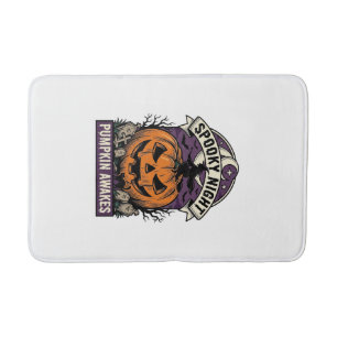 Halloween Pumpkin Witch Vintage Spooky Night Shirt Bath Mat