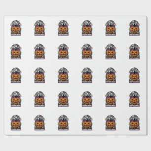 Halloween Pumpkin Witch Vintage Spooky Night Shirt Wrapping Paper