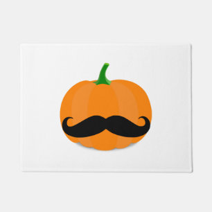 halloween pumpkin with beard doormat