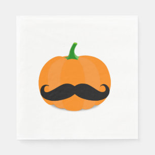 halloween pumpkin with beard napkin
