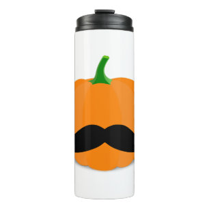 halloween pumpkin with beard thermal tumbler