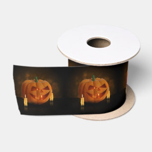 Halloween Pumpkin with Candles - Ribbon Satin Ribbon