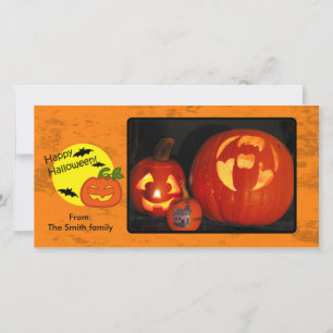Halloween pumpkin with distressed background holiday card