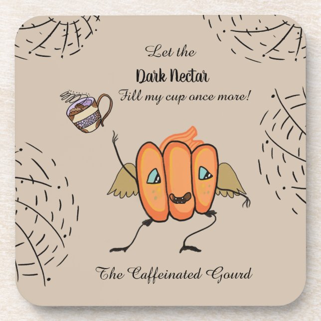 Halloween pumpkin with funny quotes coaster (Front)
