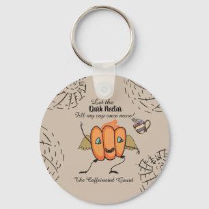 Halloween pumpkin with funny quotes key ring