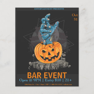 Halloween Pumpkin with Hand Bar Event Template Flyer