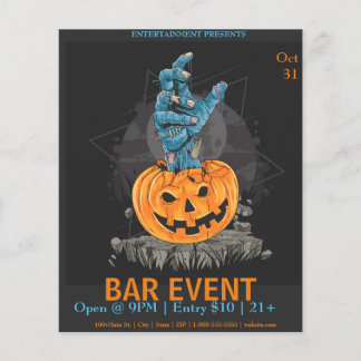 Halloween Pumpkin with Hand Bar Event Template Flyer