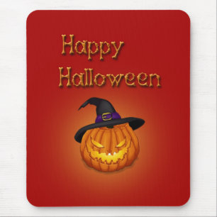 Halloween Pumpkin with Hat - Mousepad