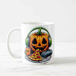 Halloween Pumpkin with Headphones and Games?  Coffee Mug