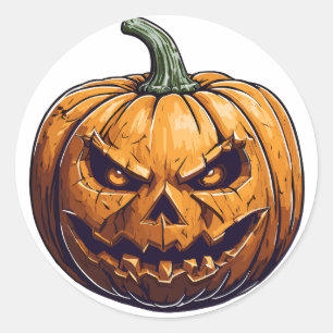 Halloween Pumpkin with Lighting Eyes Classic Round Sticker
