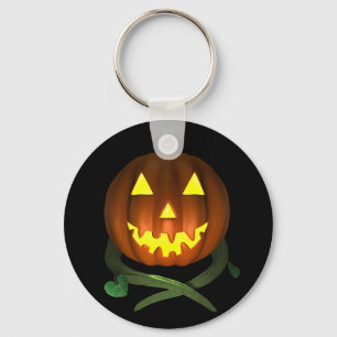 Halloween Pumpkin with Vines Key Ring