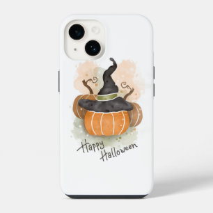 Halloween Pumpkin with Witch Hat iPhone 14 Case