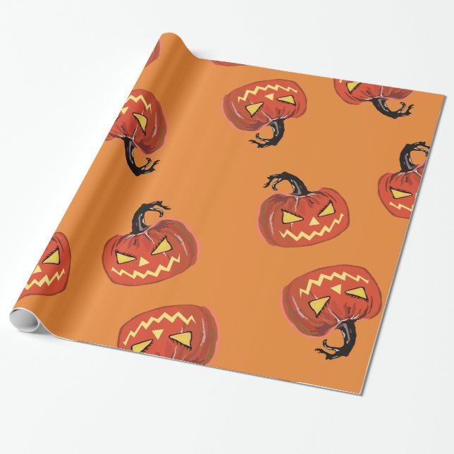 Halloween Pumpkin  wrapping paper (Unrolled)