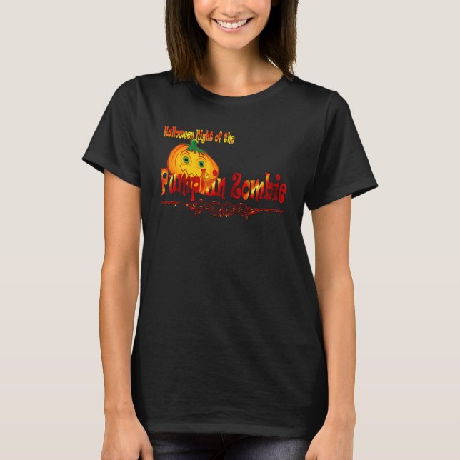 Halloween Pumpkin Zombie T-Shirt (Front)