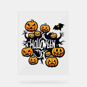 Halloween pumpkins acrylic sign