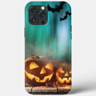 Halloween pumpkins and bats iPhone 13 pro max case
