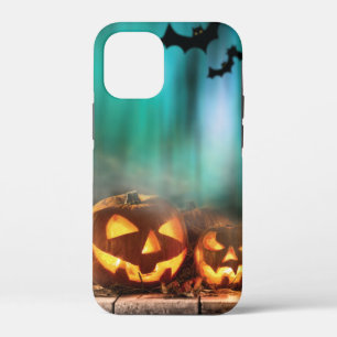 Halloween pumpkins and bats   iPhone 12 mini case
