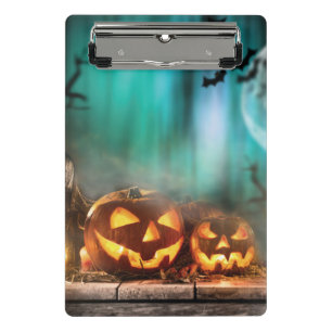 Halloween pumpkins and bats mini clipboard