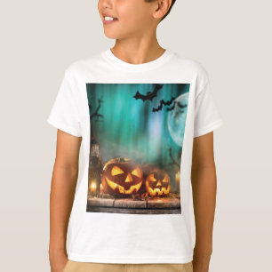 Halloween pumpkins and bats T-Shirt