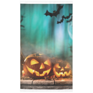 Halloween pumpkins and bats tablecloth