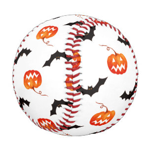 Halloween Pumpkins and Bats, Trick or Treat, Boo Baseball