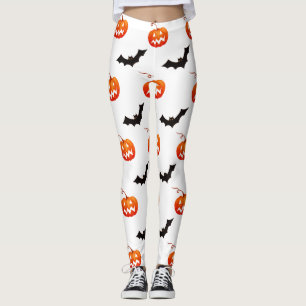 Halloween Pumpkins and Bats, Trick or Treat, Boo Leggings