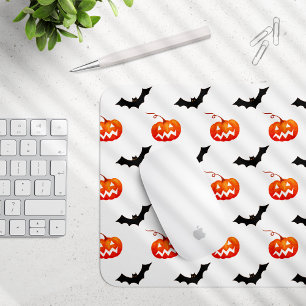 Halloween Pumpkins and Bats, Trick or Treat, Boo Mouse Mat