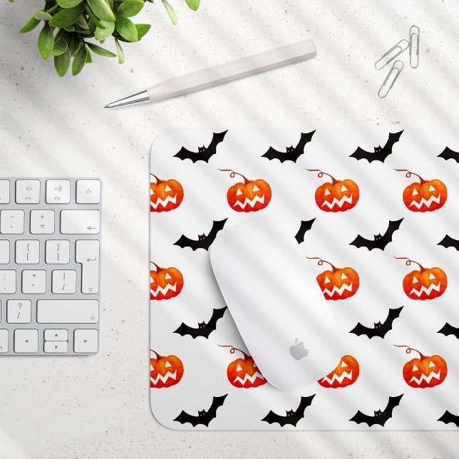 Halloween Pumpkins and Bats, Trick or Treat, Boo Mouse Mat (Creator Uploaded)