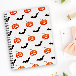 Halloween Pumpkins and Bats, Trick or Treat, Boo Notebook