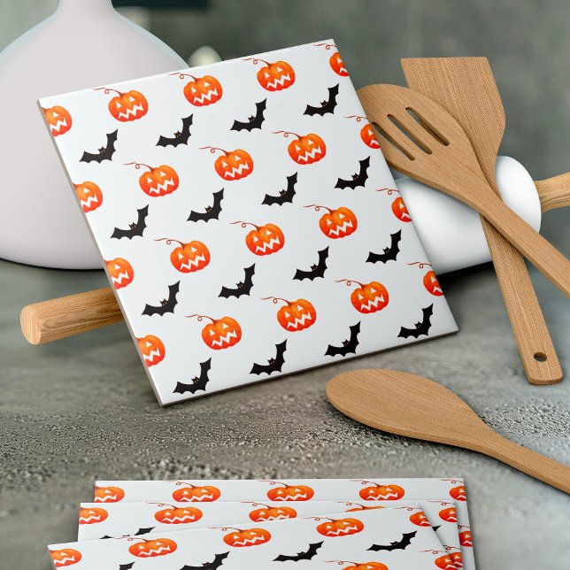 Halloween Pumpkins and Bats, Trick or Treat, Boo Tile (Creator Uploaded)