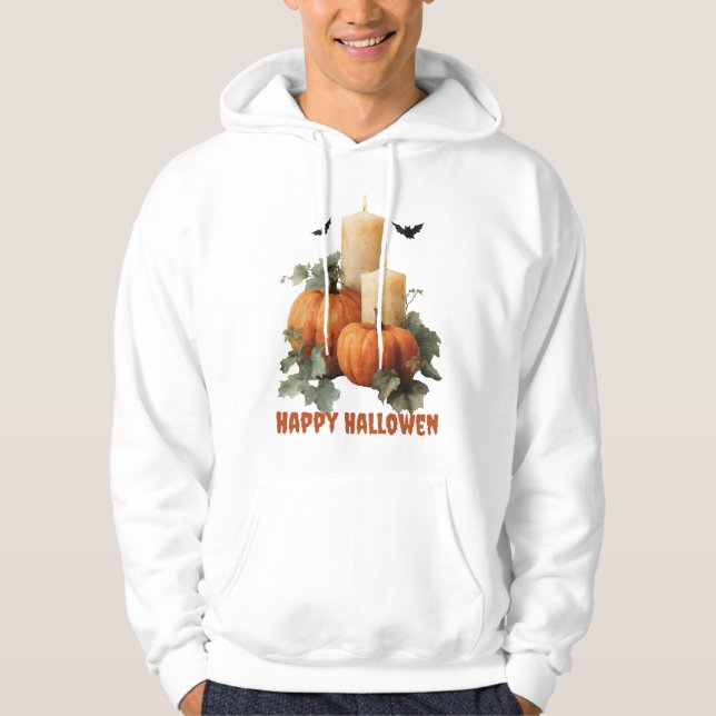 Halloween Pumpkins and Candles Art Hoodie (Front)