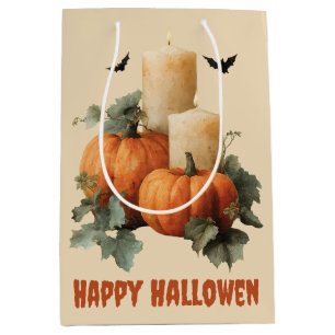 Halloween Pumpkins and Candles Art Medium Gift Bag