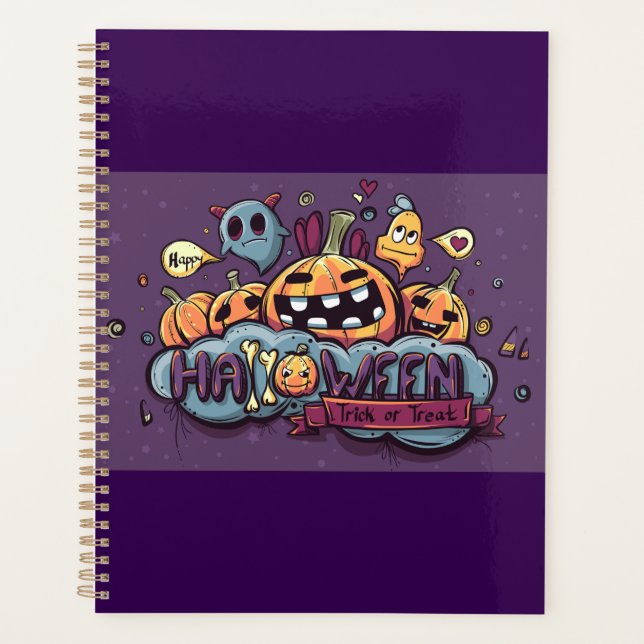 Halloween Pumpkins and Ghosts Trick or Treat Planner (Front)