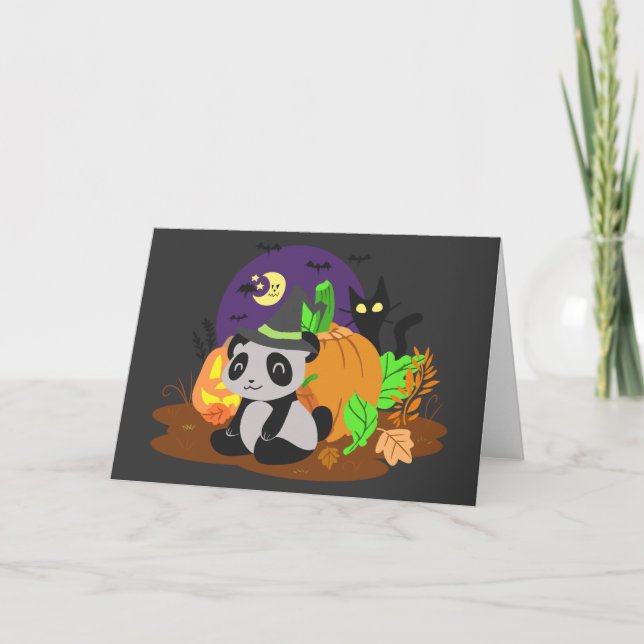 Halloween Pumpkins and Panda Card (Front)
